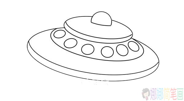 飞碟简笔画图片,UFO飞碟简笔画步骤大全