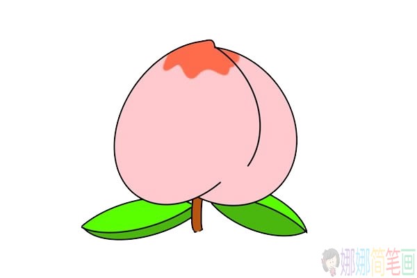 彩色桃子简笔画的画法,桃子简笔画图解教程