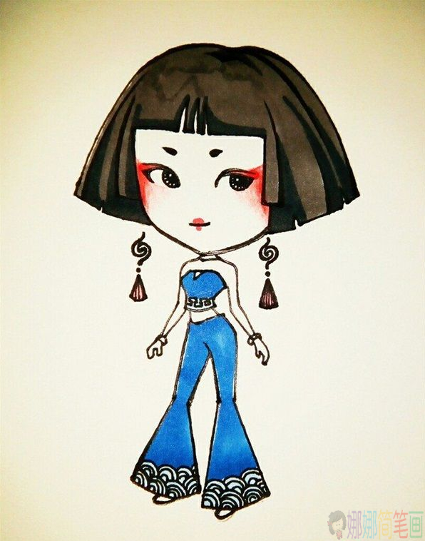 小美女简笔画教程,Q版美女简笔画画法