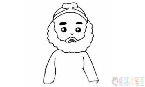 沙僧简笔画带颜色,沙僧简笔画步骤图