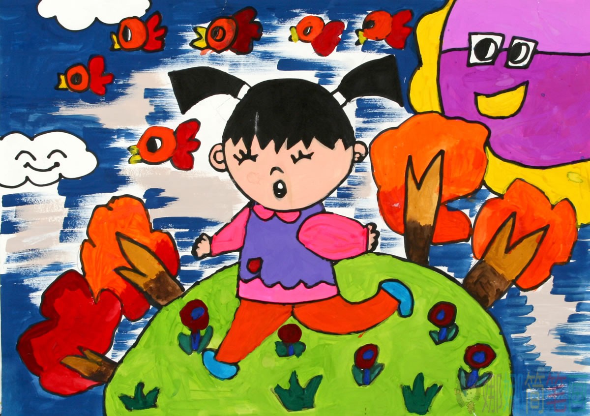 关于大自然儿童画,美丽的大自然主题的儿童画作品鉴赏