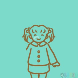 五一劳动节快乐简笔画步骤图解,小女孩简笔画