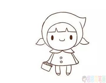 小红帽简笔画带颜色,小红帽简笔画卡通画