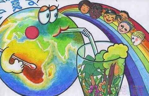关于世界地球日儿童画,世界地球日清洁地球儿童画图片