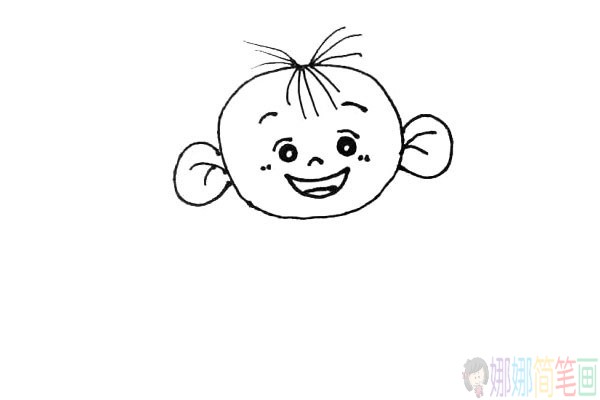 简笔画,可爱的大耳朵图图简笔画步骤图片教程