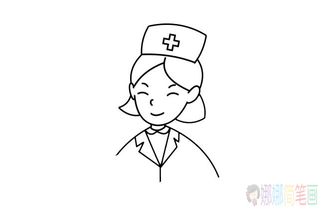 白衣天使简笔画画法步骤,护士简笔画图片