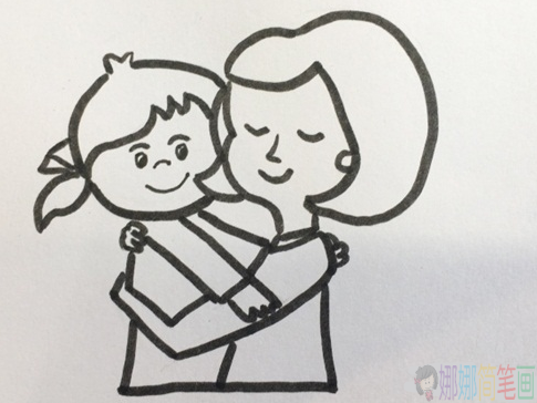 母女简笔画简笔画
