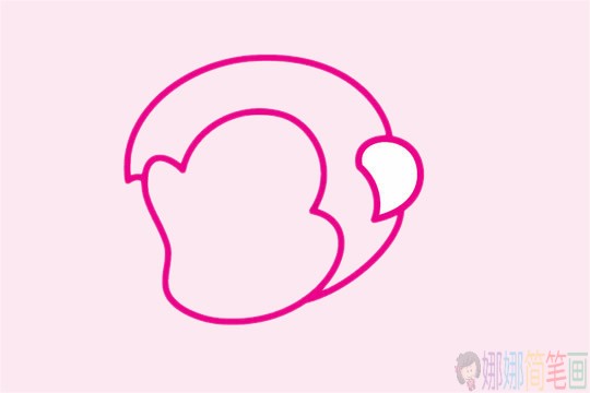 萌萌可爱的卡通猴子简笔画画法步骤教程及图片大全