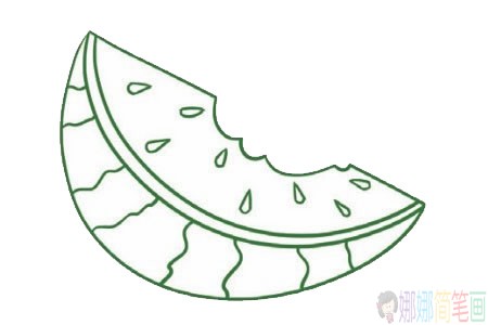 西瓜简笔画图片,西瓜简笔画画法