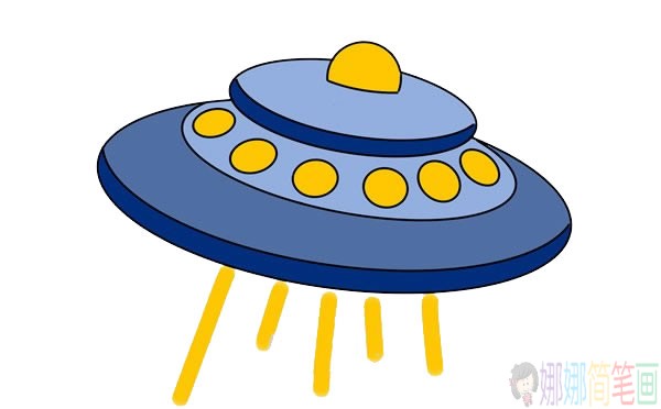 飞碟简笔画图片,UFO飞碟简笔画步骤大全