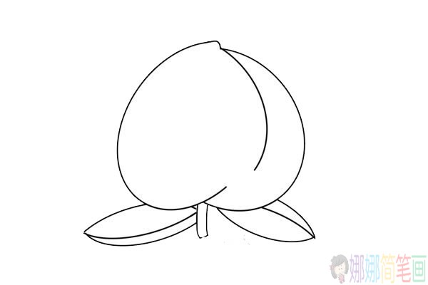 彩色桃子简笔画的画法,桃子简笔画图解教程