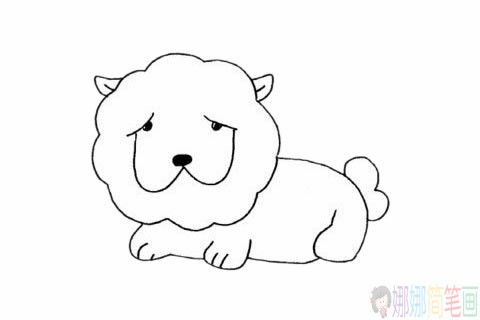 松狮犬简笔画,松狮犬简笔画画法步骤画法教程