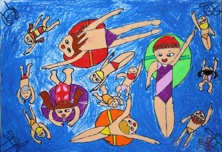 关于运动会的儿童画,好看简单的运动会儿童画作品大全