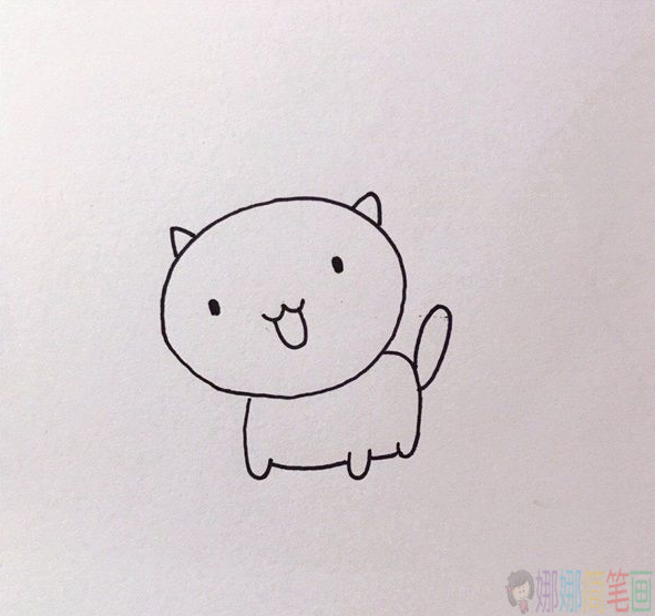 猫咪简笔画画法教程,可爱猫咪简笔画步骤教程