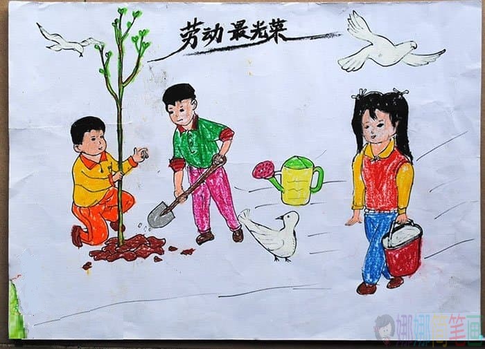 儿童画,五一劳动节儿童画,漂亮优秀的劳动节儿童画作品鉴赏