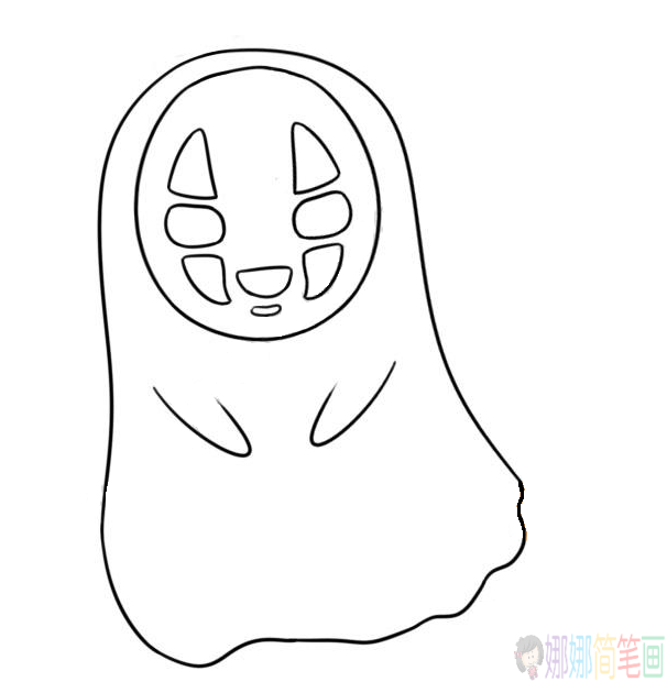 千与千寻无脸男简笔画,可爱好看的无脸男简笔画画法教学