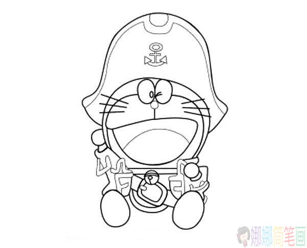哆啦A梦简笔画步骤图,可爱的哆啦A梦简笔画带色彩