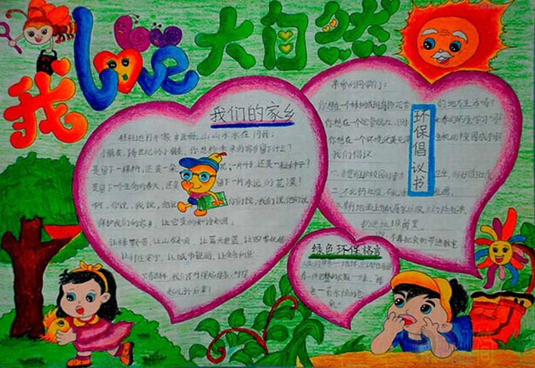 大自然手抄报,美丽的大自然主题的手抄报作品鉴赏