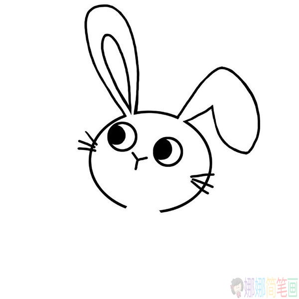 可爱的小兔子简笔画步骤教程,小兔子简笔画画法