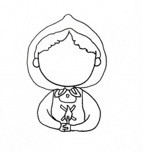 卖火柴的小女孩简笔画画法，教你画卖火柴的小女孩简笔画卡通画图片教程