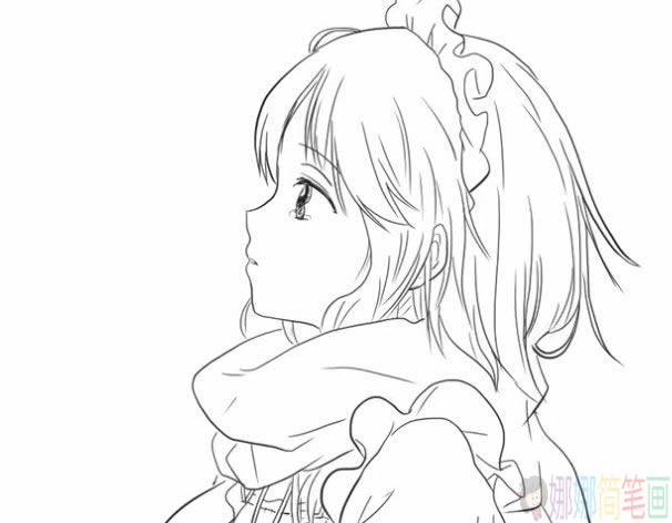 动漫少女简笔画教程图片,动漫少女简笔画简单可爱