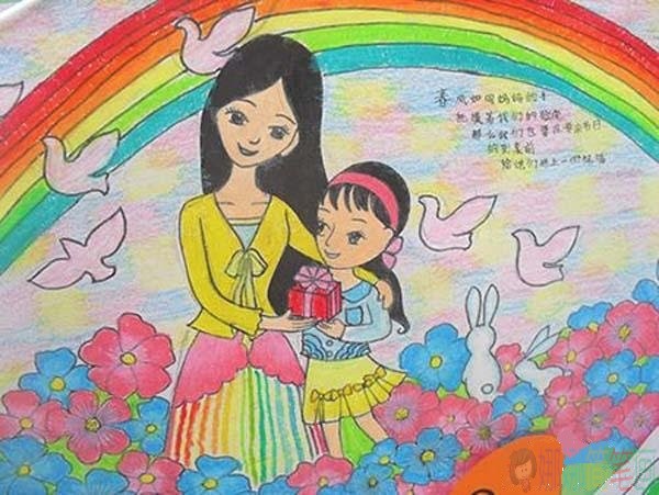 儿童画,母亲节感恩母亲儿童画作品大全鉴赏