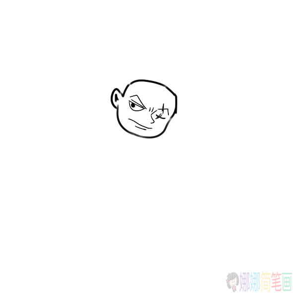 简笔画，海贼王索隆简笔画画法步骤图