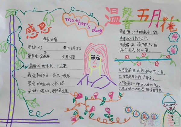 温馨五月天感恩母亲节手抄报图片大全