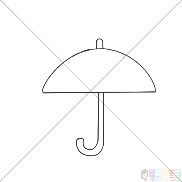 下雨天用的雨伞怎么画 花边雨伞简笔画手绘教程