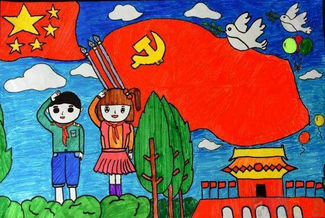 儿童画“我爱祖国”，我爱祖国儿童画优秀作品大全