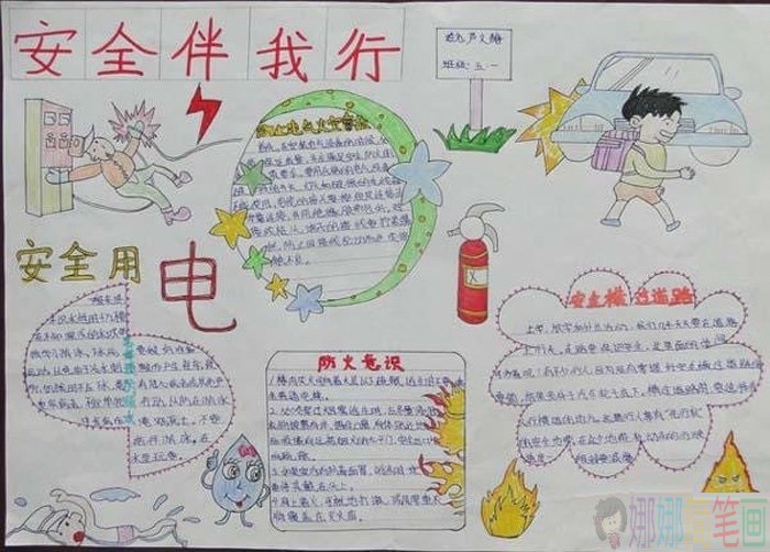 安全用电手抄报，安全用电知识儿童手抄报作品鉴赏