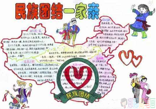 民族团结手抄报内容,民族团结手抄报简单的图片