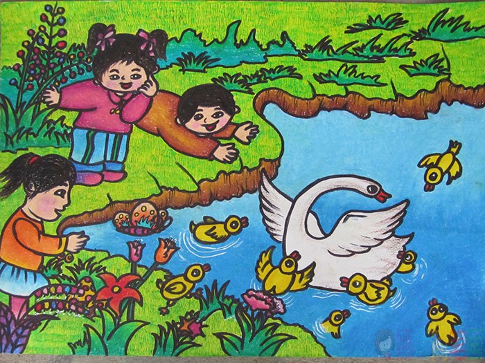 漂亮的儿童画，关于春天的儿童画作品大全