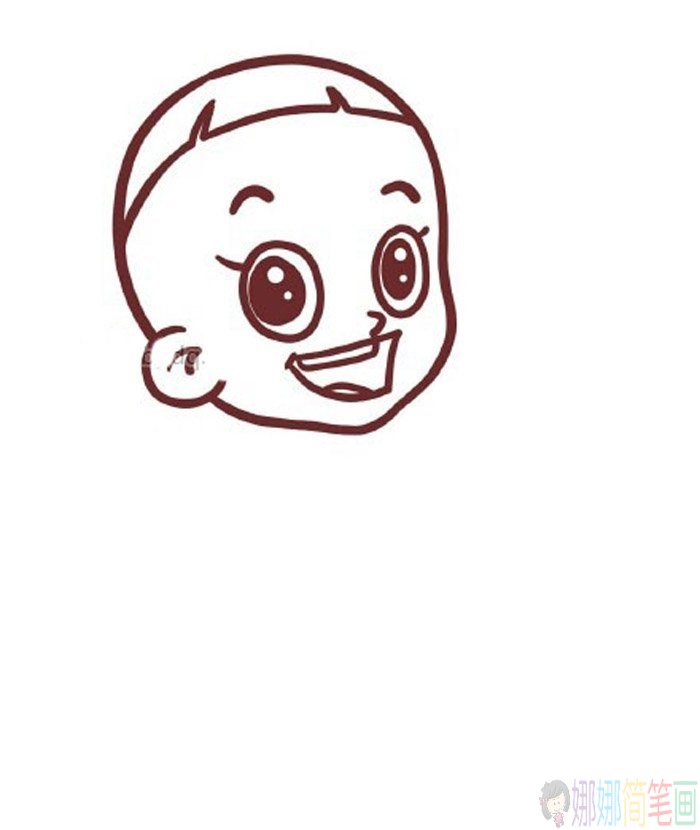 简笔画，动画片大头儿子简笔画详细画法教程