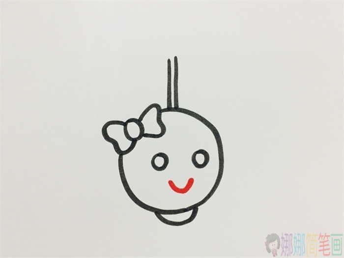 晴天娃娃简笔画教程,简单的晴天娃娃简笔画