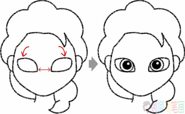 卡通艾莎公主冰雪奇缘简笔画画法教程及欣赏