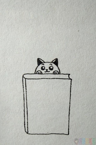 简笔画爱读书的猫咪怎么画？爱读书的猫咪简笔画画法步骤