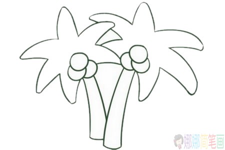 椰子树简笔画图片大全,椰子树简笔画步骤