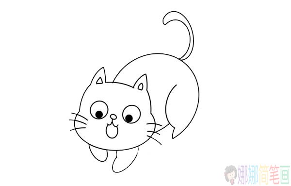 小猫简笔画步骤图,小猫简笔画图片大全