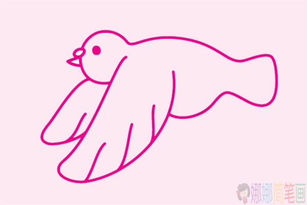 鸽子简笔画,简单好看的鸽子简笔画画法步骤图片大全
