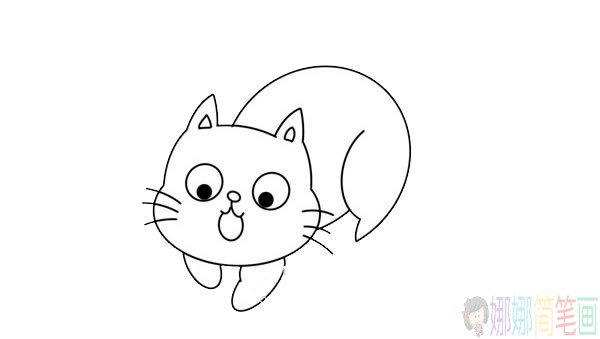 小猫简笔画步骤图,小猫简笔画图片大全