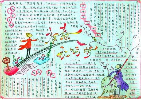 五四青年节手抄报简单好看，五四青年节手抄报作品