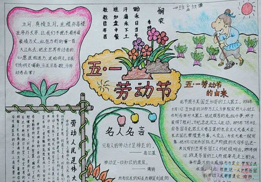 手抄报,五一劳动节手抄报,漂亮的劳动节手抄报大全作品
