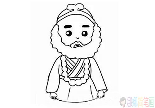 沙僧简笔画带颜色,沙僧简笔画步骤图