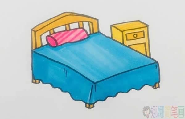 床简笔画步骤图,床简笔画图片大全