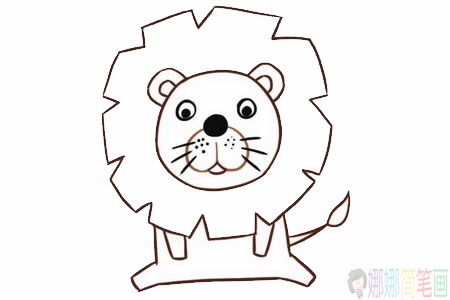 卡通狮子简笔画画法,狮子简笔画图片大全