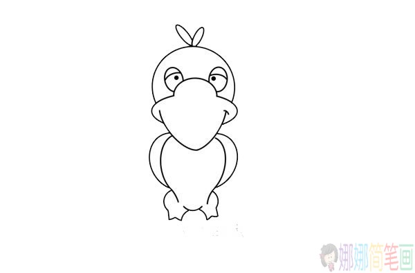 卡通乌鸦简笔画画法步骤图片教程