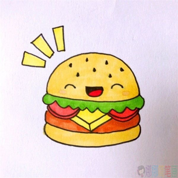 汉堡简笔画教程，汉堡简笔画教程图片