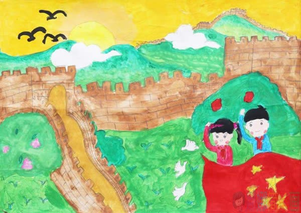 向国旗敬礼争做新时代好队员儿童画