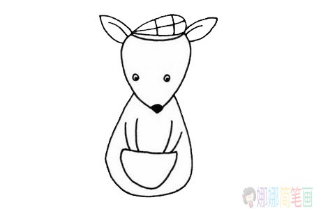 袋鼠简笔画画法步骤教程及图片大全